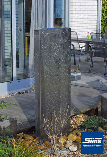 Edelstahlbrunnen Edel-Stele 150 cm